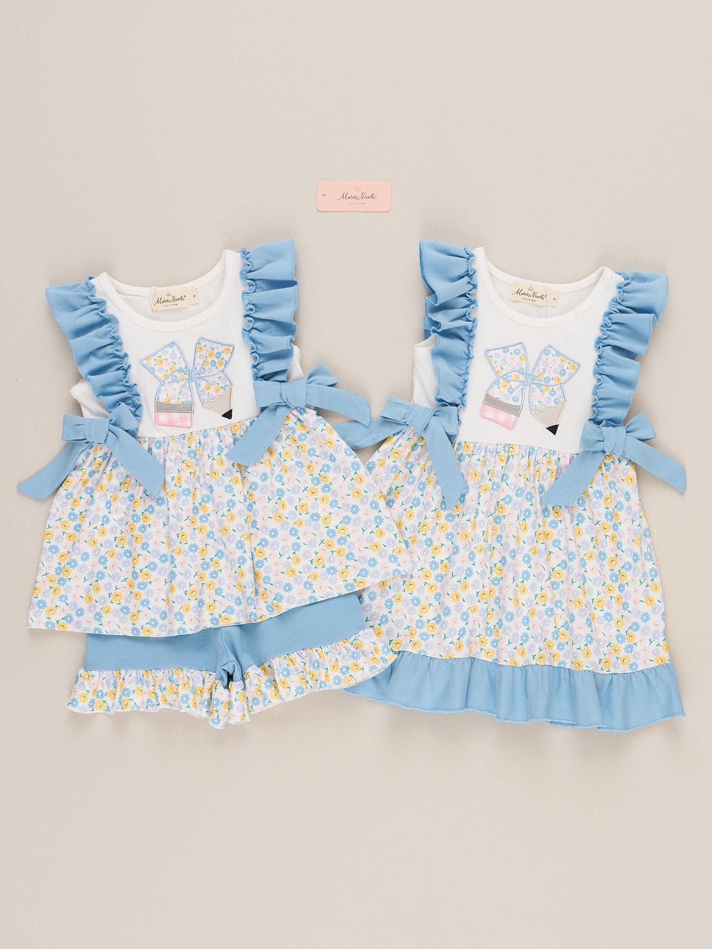 Ruffle Floral Bow Pencil Outfit