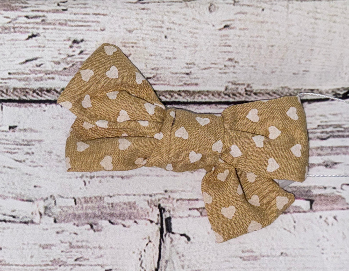 Demi Clip Bow- Yellow Hearts