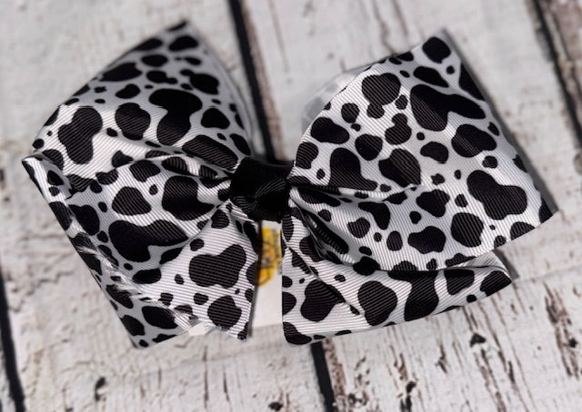 Cow Print Hair Bow