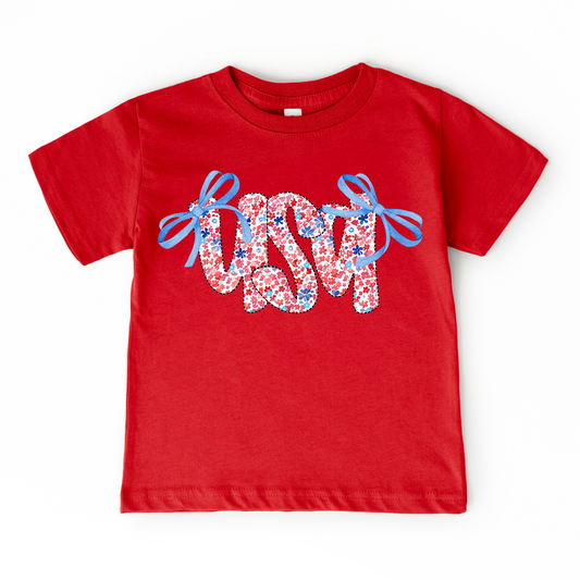 Girls USA Patriotic Graphic Tee