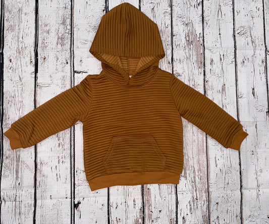 Toddler Boy Textured Hoodie- Khaki