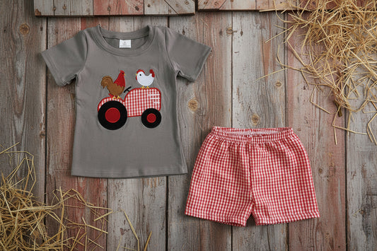 Boys Chicken Farm Shorts Set