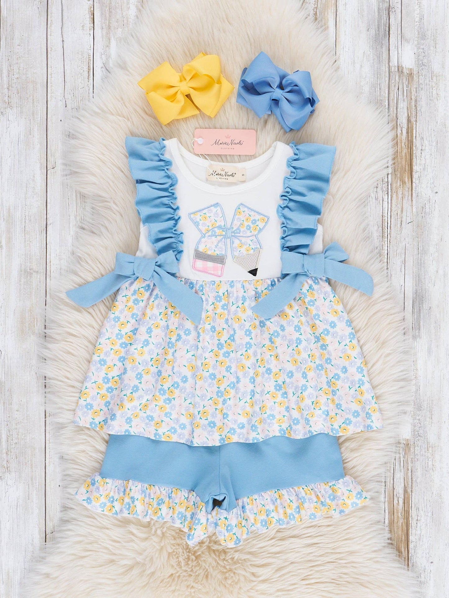Ruffle Floral Bow Pencil Outfit