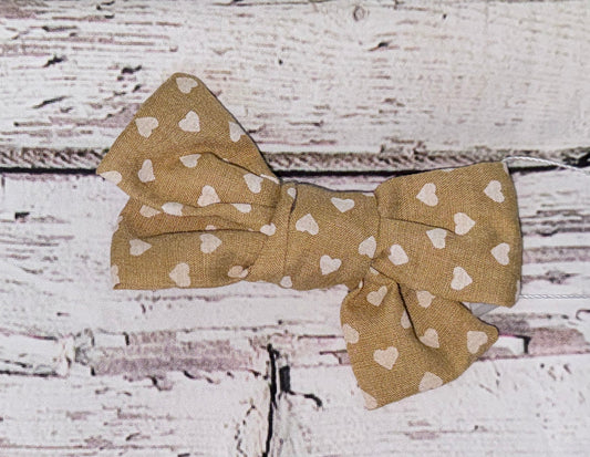 Demi Clip Bow- Yellow Hearts