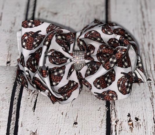 Cheetah Pumpkin Hair Bow