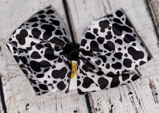 Cow Print Hair Bow