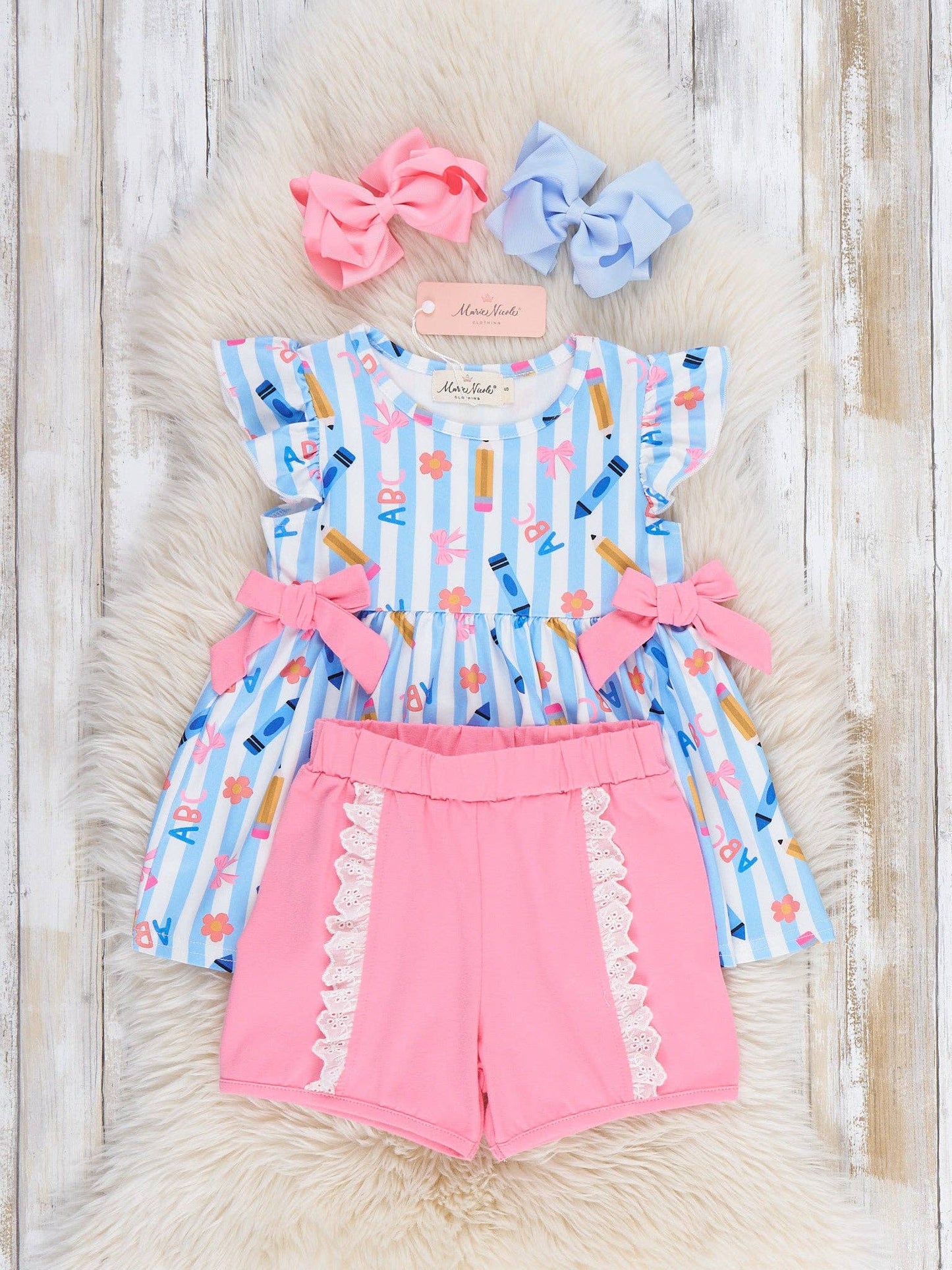 Classroom Charm Crayon & Alphabet Printed Outfit