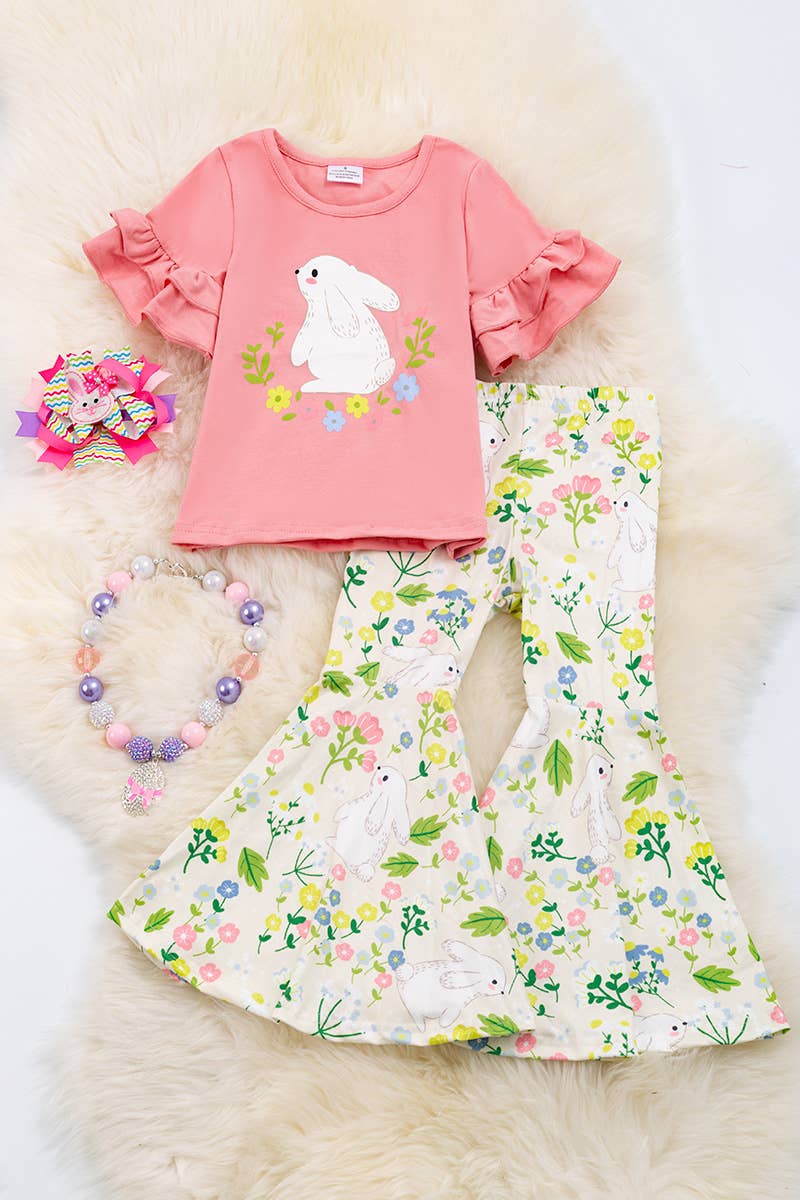 Girls Easter Bunny Printed 2PC Set