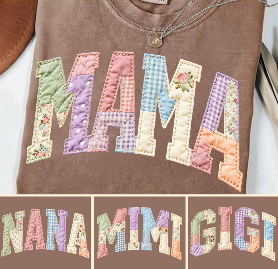 Mama/Gigi Faux Patchwork Mother's Day Shirt